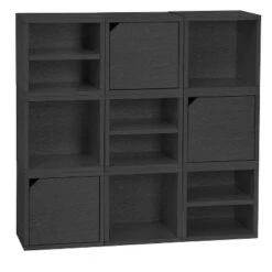 Way Basics Eco Stackable Connect Door Cube Modular Cubby Organizer Storage System Black -Bookshelves Sales Shop unnamed file 1738
