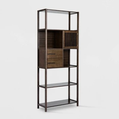 Selma Bamboo Bookcase Right Facing Spindle Cabinet - Boraam Natural 11 Selma Bamboo Bookcase Right Facing Spindle Cabinet - Boraam Natural - Image 9