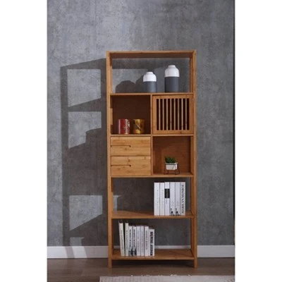 Selma Bamboo Bookcase Right Facing Spindle Cabinet - Boraam Natural 12 Selma Bamboo Bookcase Right Facing Spindle Cabinet - Boraam Natural - Image 10
