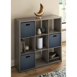ClosetMaid 459000 Heavy Duty Decorative Bookcase Open Back 9-Cube Storage Organizer in Graphite Gray with Hardware for Closet, Home, Office, or Toys