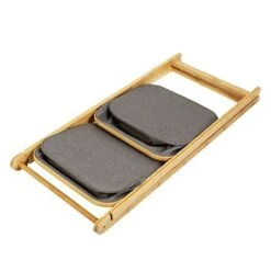 Honey-Can-Do 2 Tier Bamboo and Canvas A-Frame Shelving Unit -Bookshelves Sales Shop unnamed file 1828