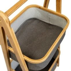 Honey-Can-Do 2 Tier Bamboo and Canvas A-Frame Shelving Unit -Bookshelves Sales Shop unnamed file 1829