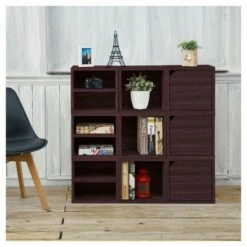 Way Basics Eco Stackable Connect Cube with Shelf Modular Cubby Organizer Storage System Espresso Wood Grain -Bookshelves Sales Shop unnamed file 1877