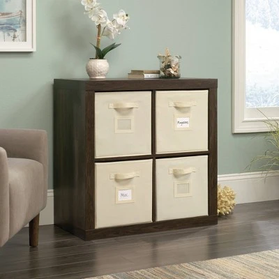 Stow Away 4 Cube Organizer Smoked Oak - Sauder 4 Stow Away 4 Cube Organizer Smoked Oak - Sauder - Image 2