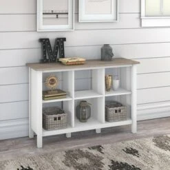 30" 6 Cube Mayfield Bookshelf Shiplap Gray/Pure White - Bush Furniture
