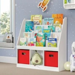 Kids' Bookrack with 3 Cubbies - RiverRidge Home