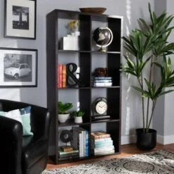Janne 8 Cube Multipurpose Storage Shelf Dark Brown - Baxton Studio -Bookshelves Sales Shop unnamed file 1901