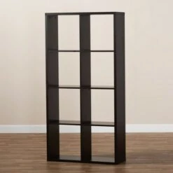 Janne 8 Cube Multipurpose Storage Shelf Dark Brown - Baxton Studio -Bookshelves Sales Shop unnamed file 1902
