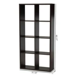 Janne 8 Cube Multipurpose Storage Shelf Dark Brown - Baxton Studio -Bookshelves Sales Shop unnamed file 1903