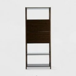 Selma Bamboo Bookcase Left Facing Spindle Cabinet - Boraam Natural