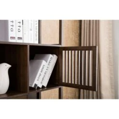 Selma Bamboo Bookcase Left Facing Spindle Cabinet - Boraam Natural -Bookshelves Sales Shop unnamed file 1918