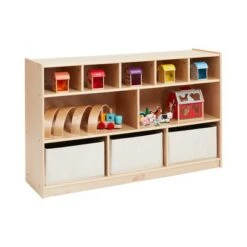 ECR4Kids Birch 5+5 Storage and Cubby Tray Cabinet with Rolling Casters, Mobile Classroom Organizer -Bookshelves Sales Shop unnamed file 1969