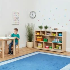 ECR4Kids Birch 5+5 Storage and Cubby Tray Cabinet with Rolling Casters, Mobile Classroom Organizer -Bookshelves Sales Shop unnamed file 1971