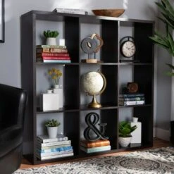 Janne 9 Cube Multipurpose Storage Shelf Dark Brown - Baxton Studio 9 Janne 9 Cube Multipurpose Storage Shelf Dark Brown - Baxton Studio -Bookshelves Sales Shop unnamed file 1980