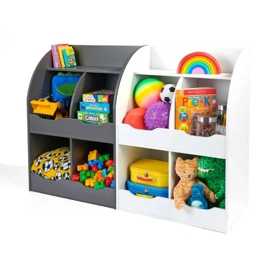 Badger Basket 4 Bin Storage Cubby with Bookshelf White 7 Badger Basket 4 Bin Storage Cubby with Bookshelf White - Image 5