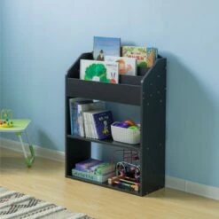 Basicwise Modern Wooden Storage Bookcase with Shelf, Playroom Bedroom Living and Office -Bookshelves Sales Shop unnamed file 2049