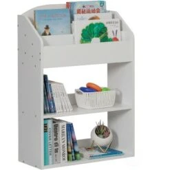 Basicwise Modern Wooden Storage Bookcase with Shelf, Playroom Bedroom Living and Office -Bookshelves Sales Shop unnamed file 2053