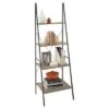 70" Ladder Bookshelf Mixed Material Gray - ClosetMaid