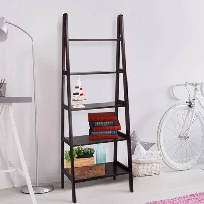 5 Shelf Ladder Bookcase - Flora Home Espresso 5 5 Shelf Ladder Bookcase - Flora Home Espresso - Image 3