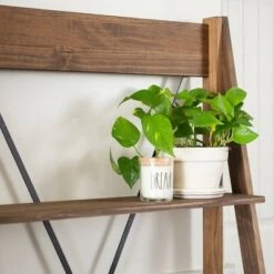 68.25" Boho 4 Tier Solid Wood Ladder Bookshelf Plant Stand - Saracina Home Gray -Bookshelves Sales Shop unnamed file 2118