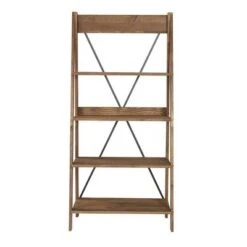 68.25" Boho 4 Tier Solid Wood Ladder Bookshelf Plant Stand - Saracina Home Gray -Bookshelves Sales Shop unnamed file 2122