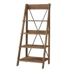 68.25" Boho 4 Tier Solid Wood Ladder Bookshelf Plant Stand - Saracina Home Gray -Bookshelves Sales Shop unnamed file 2123