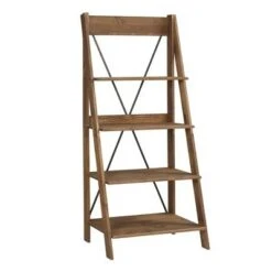 68.25" Boho 4 Tier Solid Wood Ladder Bookshelf Plant Stand - Saracina Home Gray -Bookshelves Sales Shop unnamed file 2126