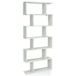Costway 6 Tier S-Shaped Bookshelf Storage Display Bookcase Decor Z-Shelf -Bookshelves Sales Shop unnamed file 2138