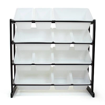 Ladder Toy Storage Organizer with 12 Storage Bins Espresso/White - Humble Crew 3 Ladder Toy Storage Organizer with 12 Storage Bins Espresso/White - Humble Crew