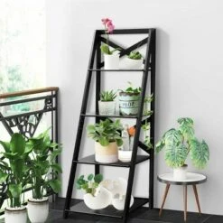 Costway 4-Tier Ladder Shelf Bookshelf Bookcase Storage Display Leaning Home Office Decor -Bookshelves Sales Shop unnamed file 2152