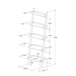 72" Carson Leaning Bookcase White - Threshold™