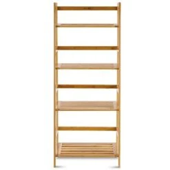 Costway Multifunctional 4 Shelf Bamboo Bookcase Ladder Plant Flower Stand Rack Storage -Bookshelves Sales Shop unnamed file 2198