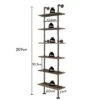 Costway 6-Shelf Rustic Pipe Shelving Unit, Vintage Industrial Pipe Wall Shelf Brown