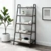 56" Metal and Wood Tiered Ladder Bookcase - Saracina Home Dark Walnut -Bookshelves Sales Shop unnamed file 2280