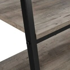 56" Metal and Wood Tiered Ladder Bookcase - Saracina Home Dark Walnut -Bookshelves Sales Shop unnamed file 2285