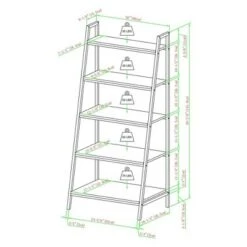 56" Metal and Wood Tiered Ladder Bookcase - Saracina Home Dark Walnut -Bookshelves Sales Shop unnamed file 2286