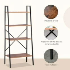 HomCom 4-Tier Vintage Look Ladder Book Shelf 12 HomCom 4-Tier Vintage Look Ladder Book Shelf -Bookshelves Sales Shop unnamed file 2299