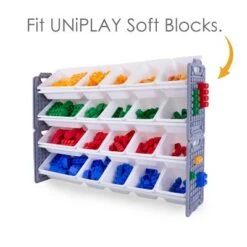 UNiPLAY Toy Organizer With 20 Removable Storage Bins and Block Play Panel, Multi-Size Bin Organizer -Bookshelves Sales Shop unnamed file 230