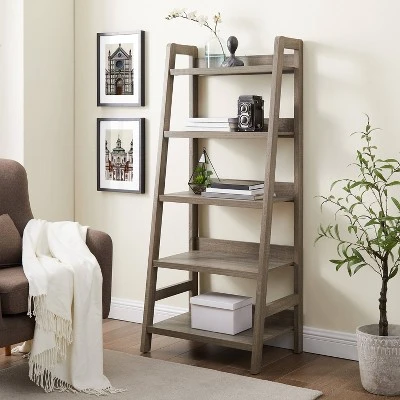 60.13" 5 Shelf Bookshelf Gray - Linon 10 60.13" 5 Shelf Bookshelf Gray - Linon - Image 8