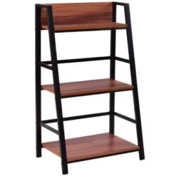 Costway 3 Tier Ladder Storage Book Shelf Wall Bookcase Bundle Modern Floor Decor -Bookshelves Sales Shop unnamed file 2334