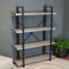 Sunnydaze Decor Sunnydaze 4 Shelf Industrial Style Freestanding Etagere Bookshelf with Wood Veneer Shelves - Oak Gray Veneer