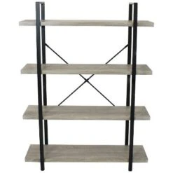 Sunnydaze Decor Sunnydaze 4 Shelf Industrial Style Freestanding Etagere Bookshelf with Wood Veneer Shelves - Oak Gray Veneer 11 Sunnydaze Decor Sunnydaze 4 Shelf Industrial Style Freestanding Etagere Bookshelf with Wood Veneer Shelves - Oak Gray Veneer -Bookshelves Sales Shop unnamed file 2386