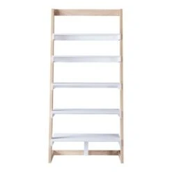 70.75" Prosima Leaning Bookcase White/Weathered White - miBasics -Bookshelves Sales Shop unnamed file 2390