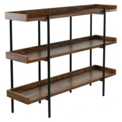 Modern Wood and Steel 3 Shelf Display - Onespace Brown/black -Bookshelves Sales Shop unnamed file 2438