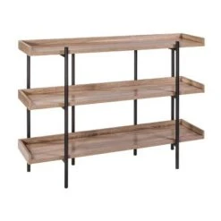 Modern Wood and Steel 3 Shelf Display - Onespace Brown/black -Bookshelves Sales Shop unnamed file 2441