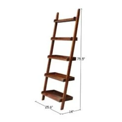 75.5" 5 Tier Solid Wood Leaning Bookshelf - International Concepts White -Bookshelves Sales Shop unnamed file 2453