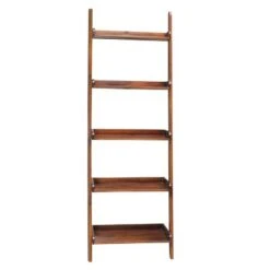 75.5" 5 Tier Solid Wood Leaning Bookshelf - International Concepts White -Bookshelves Sales Shop unnamed file 2456