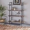 55.75" Oswald Industrial 4-Tier Shelf Dark Brown - Christopher Knight Home