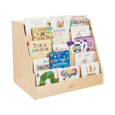 ECR4Kids Birch Book Display Stand with Storage, Wood Shelf Organizer, 5 Shelves & 2 Compartments 5 ECR4Kids Birch Book Display Stand with Storage, Wood Shelf Organizer, 5 Shelves & 2 Compartments - Image 3