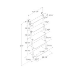 61" Mateo 5 Layer Ladder Book Shelves Brown/Oak - HOMES: Inside + Out -Bookshelves Sales Shop unnamed file 2491